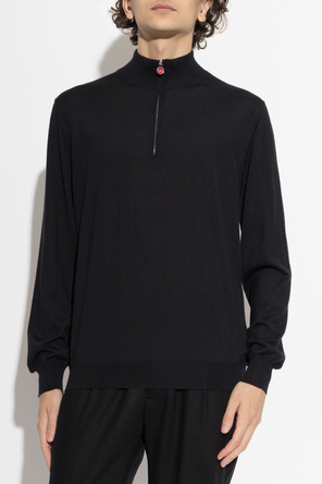 Kiton Cashmere jumper with a stand-up collar