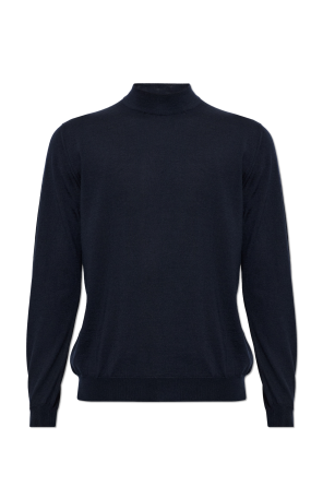 Cashmere sweater with a stand-up collar