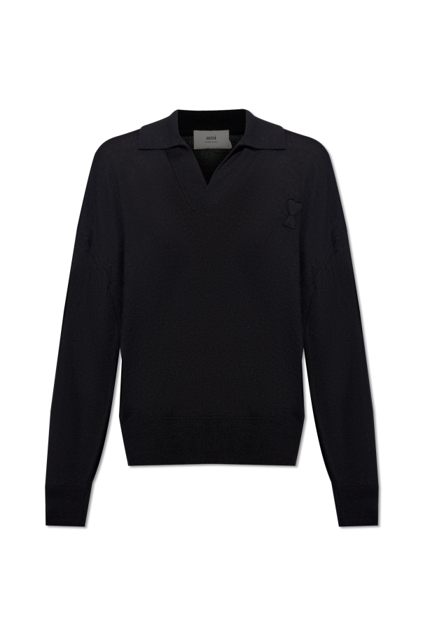 Wool black polo shirt od Рубашка black polo ralph lauren стильная актуальная тренд levis h&m