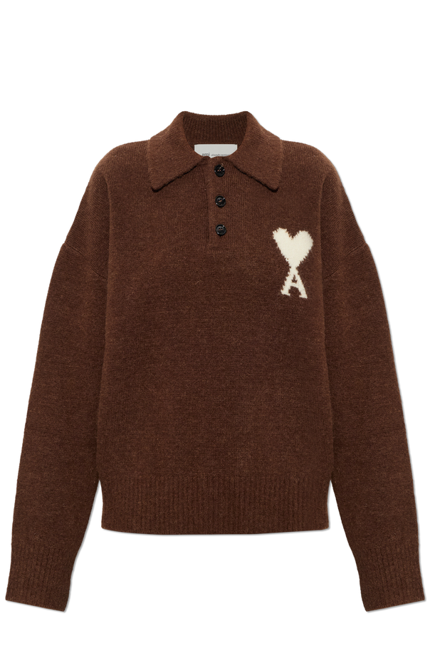 Wool long-sleeve polo od Ami Alexandre Mattiussi