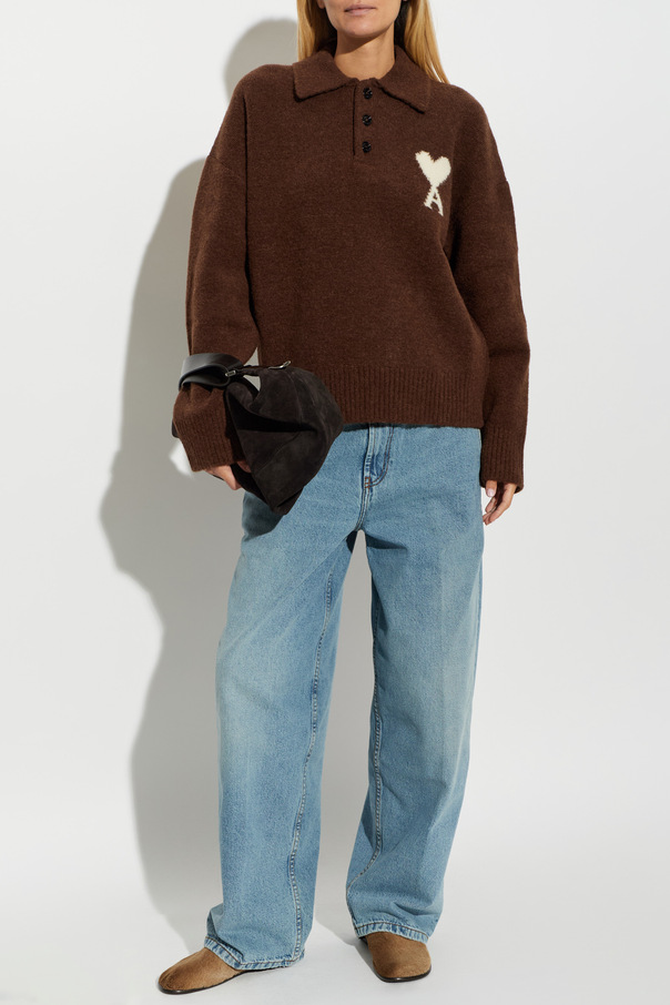 Ami Alexandre Mattiussi Wool long-sleeve polo