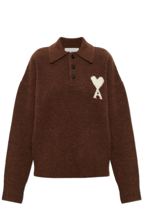 Wool long-sleeve polo