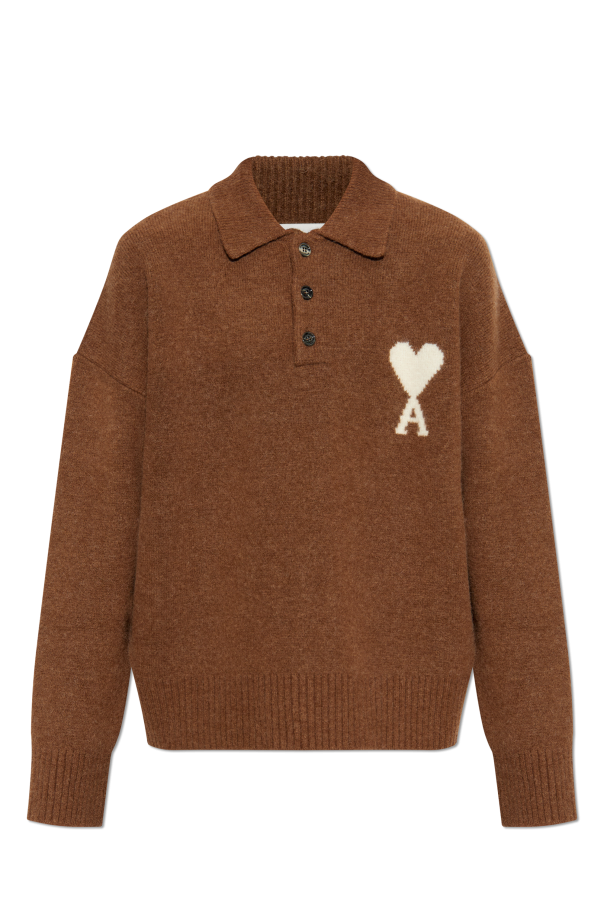 Wool sweater with logo od Ami Alexandre Mattiussi