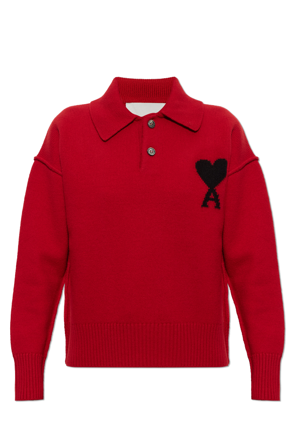 Wool long-sleeve polo od Ami Alexandre Mattiussi
