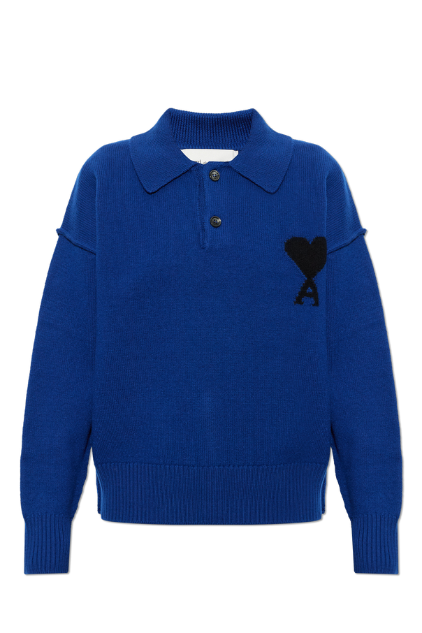 Wool polo with logo od Ami Alexandre Mattiussi
