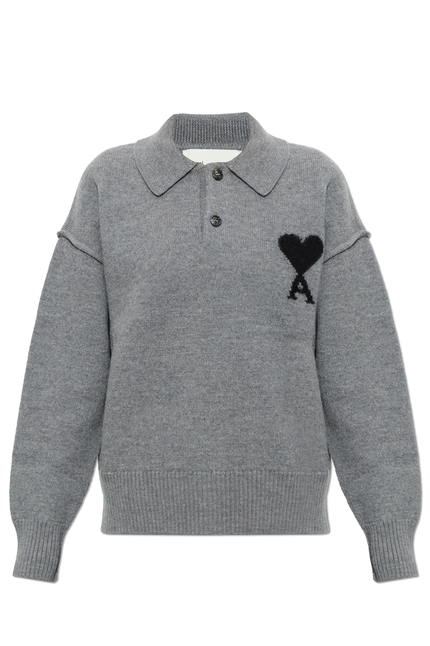 Wool long-sleeve polo od Ami Alexandre Mattiussi