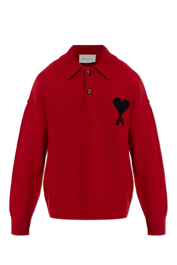 Wool long-sleeve polo od Ami Alexandre Mattiussi
