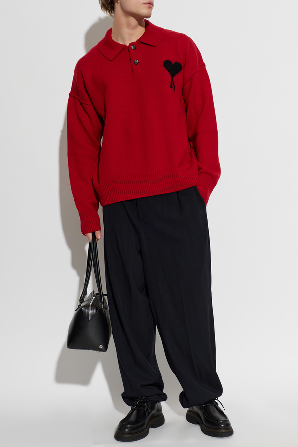 Ami Alexandre Mattiussi Wool long-sleeve polo