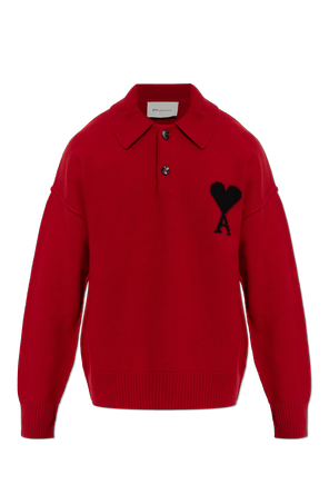 Wool long-sleeve polo
