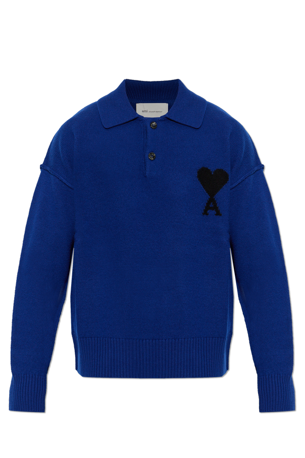 Wool long-sleeve polo od Ami Alexandre Mattiussi