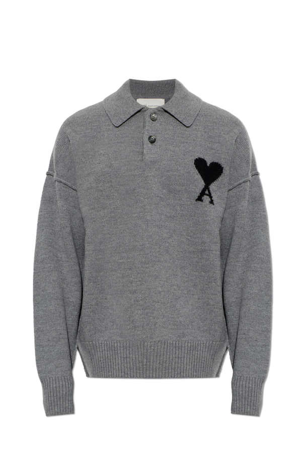 Wool polo with logo od Ami Alexandre Mattiussi