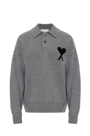 Woll-Poloshirt mit Logo