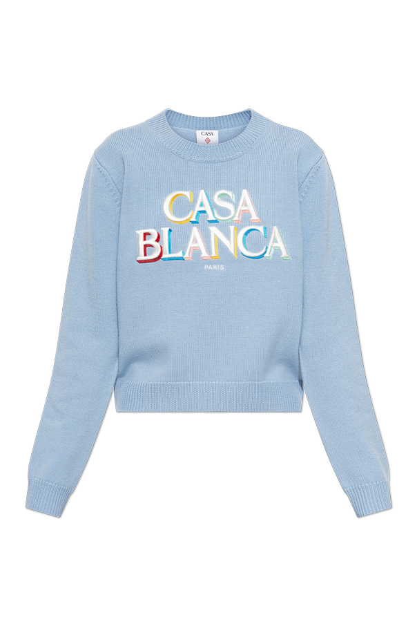 Sweater with a colorfully embroidered logo od Casablanca