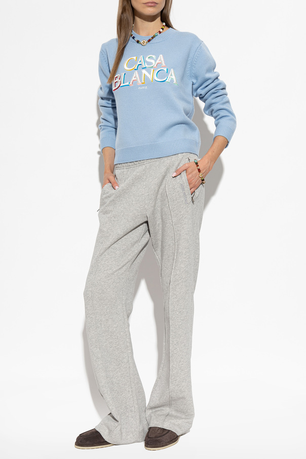 Casablanca Sweater with a colorfully embroidered logo