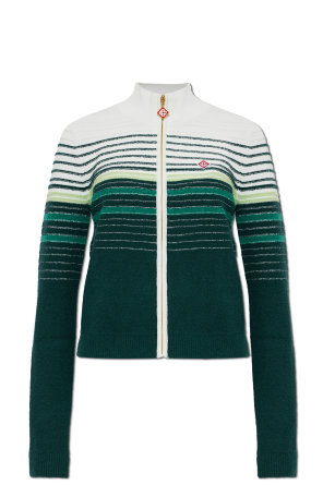 Cardigan with logo patch