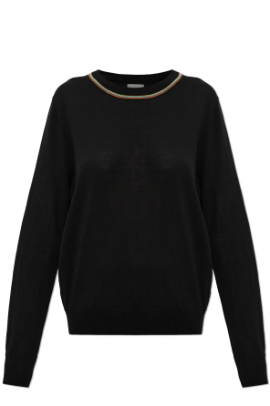 Wool sweater with a crew neck