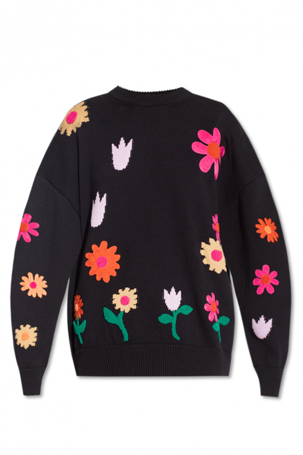 dion lee v neck braid sweater item Sweater with floral motif