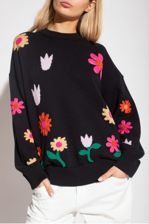 dion lee v neck braid sweater item Sweater with floral motif