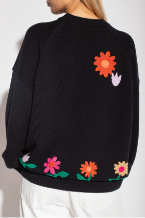 dion lee v neck braid sweater item Sweater with floral motif