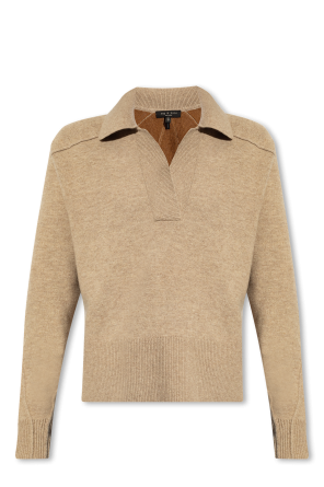 Polo sweater od Mens Long Sleeve Wool Shirts 