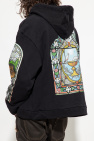 snakeskin-effect box jacket Blue black wave hoodie