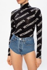 VETEMENTS BLACK Branded mock neck top