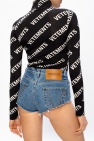 VETEMENTS BLACK Branded mock neck top