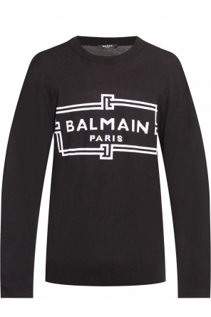 Balmain logo-print raglan-sleeve sweatshirt