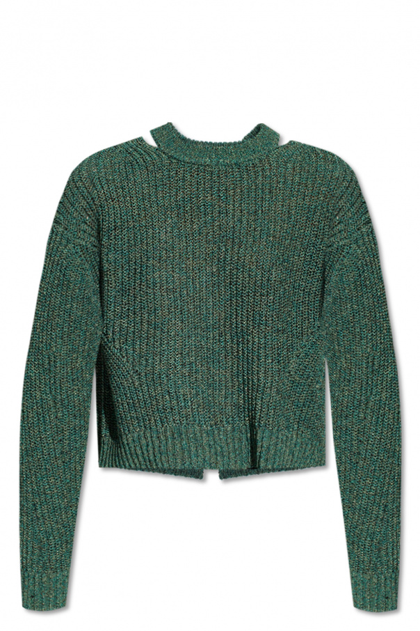proenza SANDALS Schouler T-shirt a maniche lunghe Giallo Cutout sweater
