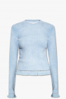 CHAMBRAY PALE YELLOW MINI GEO RIB CROPPED CARDIGAN SWEATER from Proenza Schouler White Label