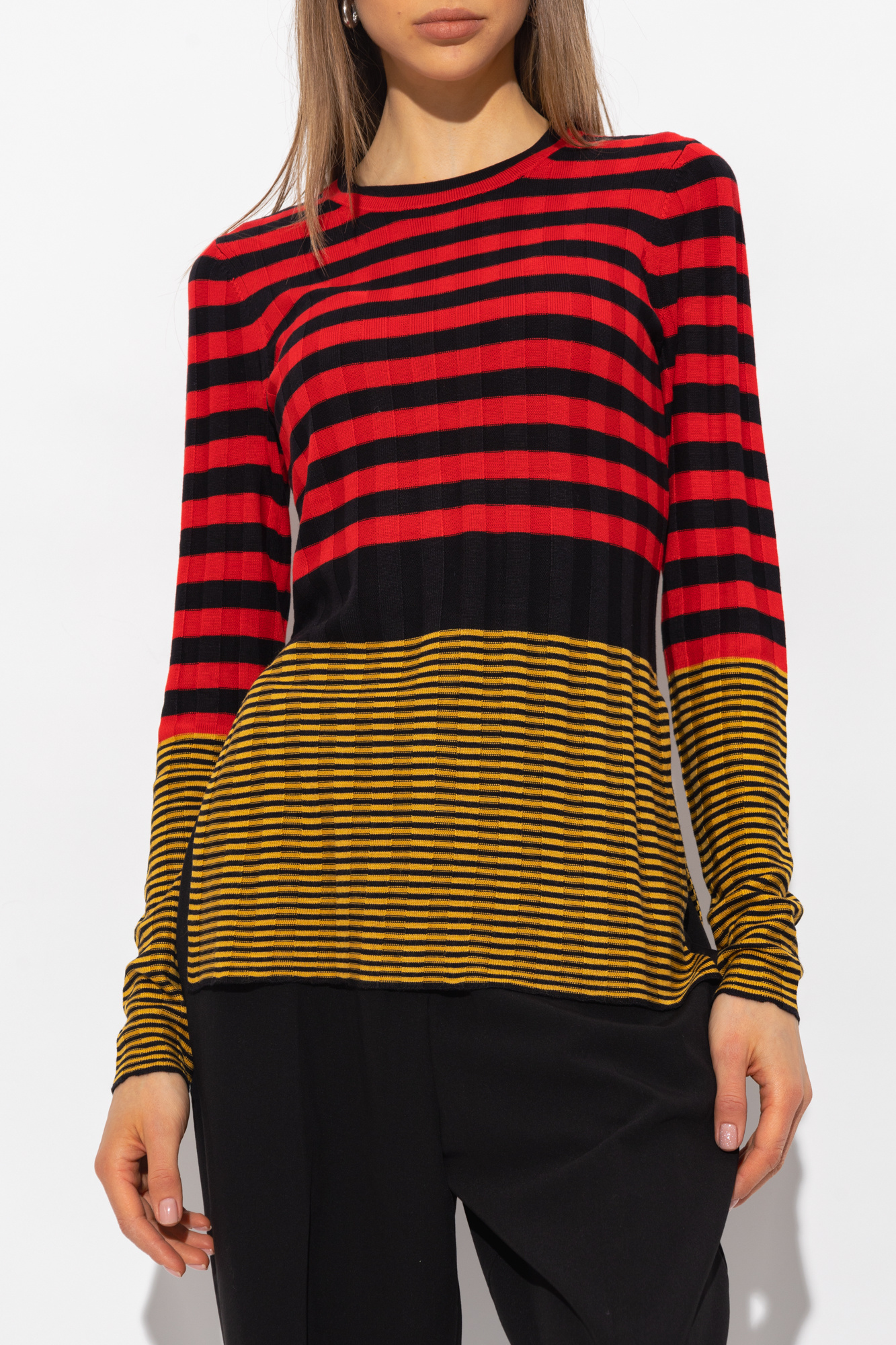 proenza RIBBED Schouler White Label Striped sweater