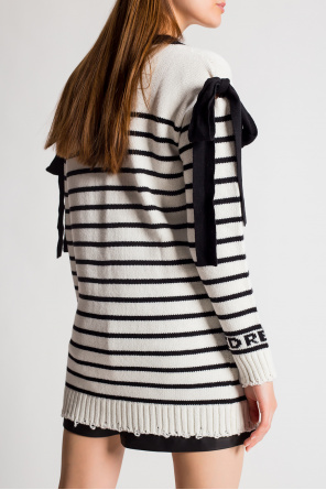 Red cropped valentino Long striped cardigan