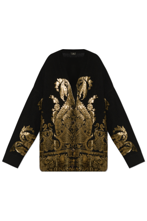 Loose fit cardigan with shimmering print od Etro