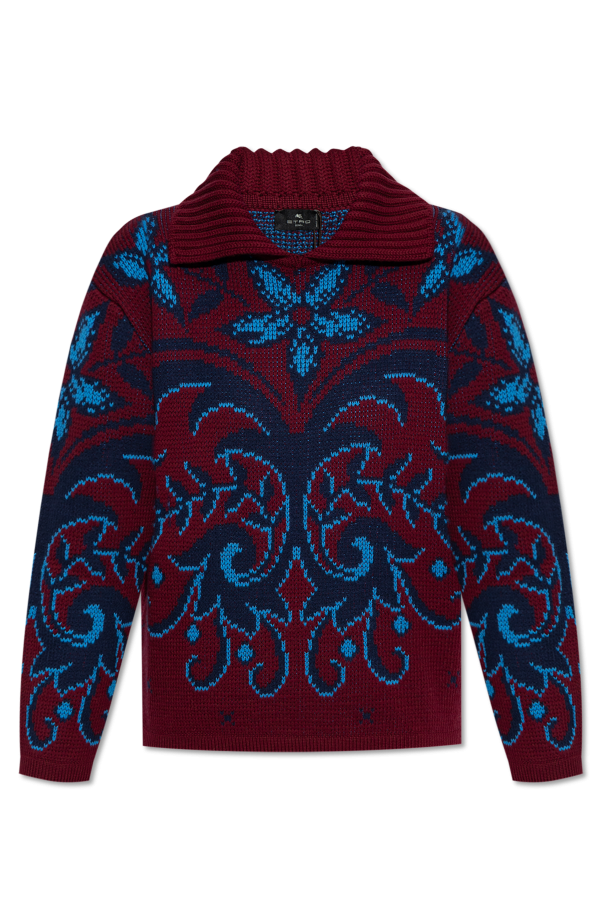 Patterned sweater with a collar od Etro