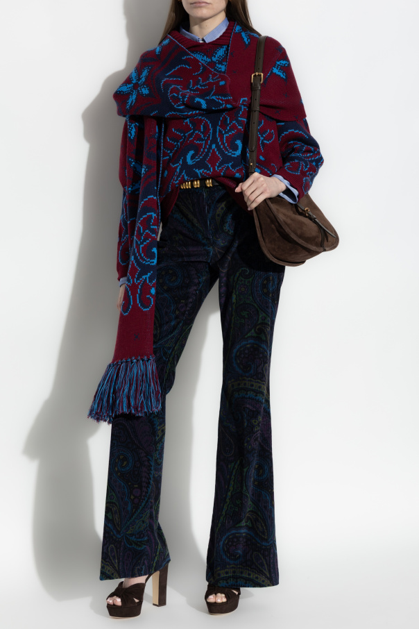 Etro Patterned sweater with a collar