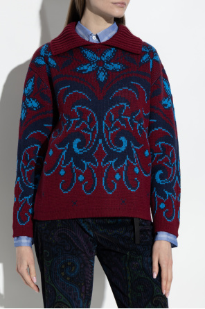 Etro Patterned sweater with a collar