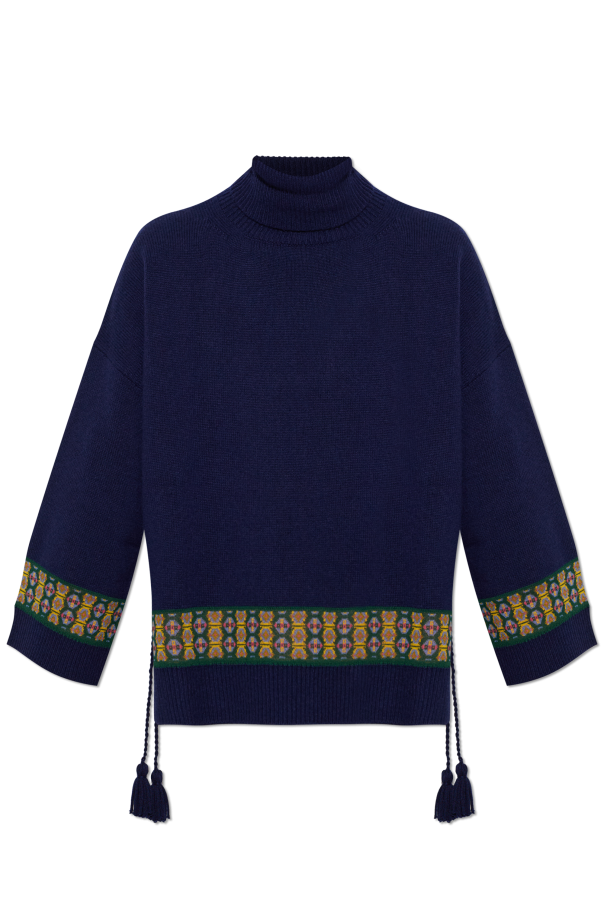 Turtleneck with fringes on the sides od Etro