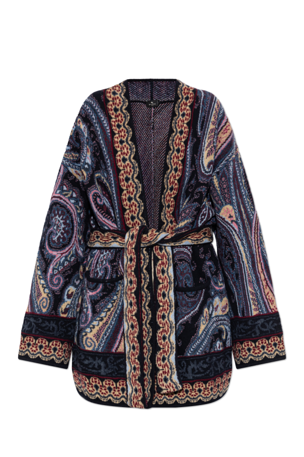 Patterned cardigan with belt od Etro