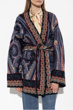 Etro Patterned cardigan with belt
