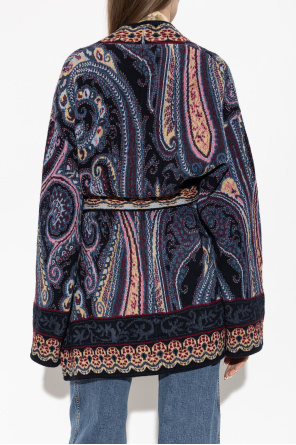 Etro Patterned cardigan with belt