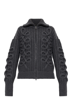 Wollstrickjacke mit Stehkragen