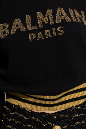 Balmain logo-print balmain printed cotton polo shirt