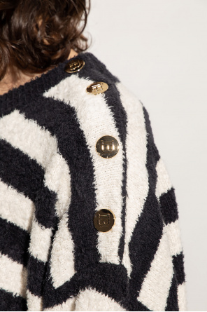 balmain rib-knit Striped sweater
