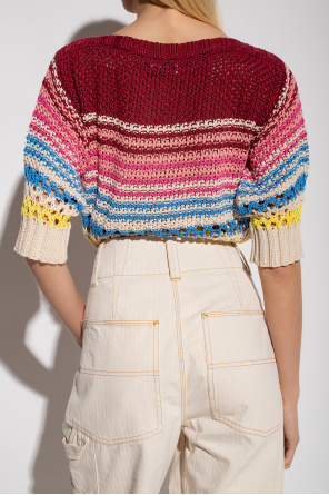 Red Untitled valentino Striped sweater