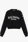 Balmain BLACK Cropped sweater with logo