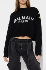 Balmain BLACK Cropped sweater with logo
