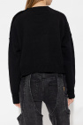 Balmain BLACK Cropped sweater with logo