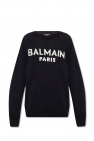 balmain ration sleeveless logo-button wool jumpsuit