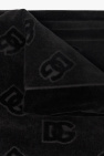 Dolce & Gabbana BLACK Beach towel with logo