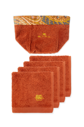 Cotton set of four towels and basket